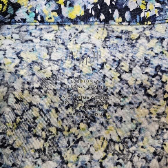 J Jill Womens SZ M Luxe Supima Tee Ditzy Floral Cottagecore Feminine Classic - Picture 6 of 7